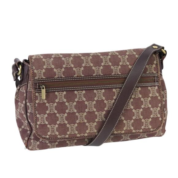 CELINE Paris Macadam Canvas Shoulder Bag Bordeaux - Picture 1 of 16